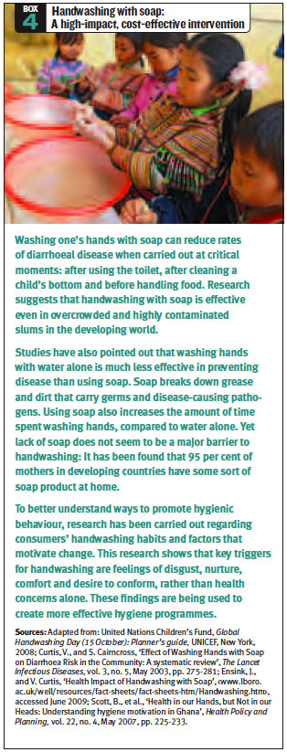 Box 4 - Handwashing with soap: A high-impact, cost-effective intervention